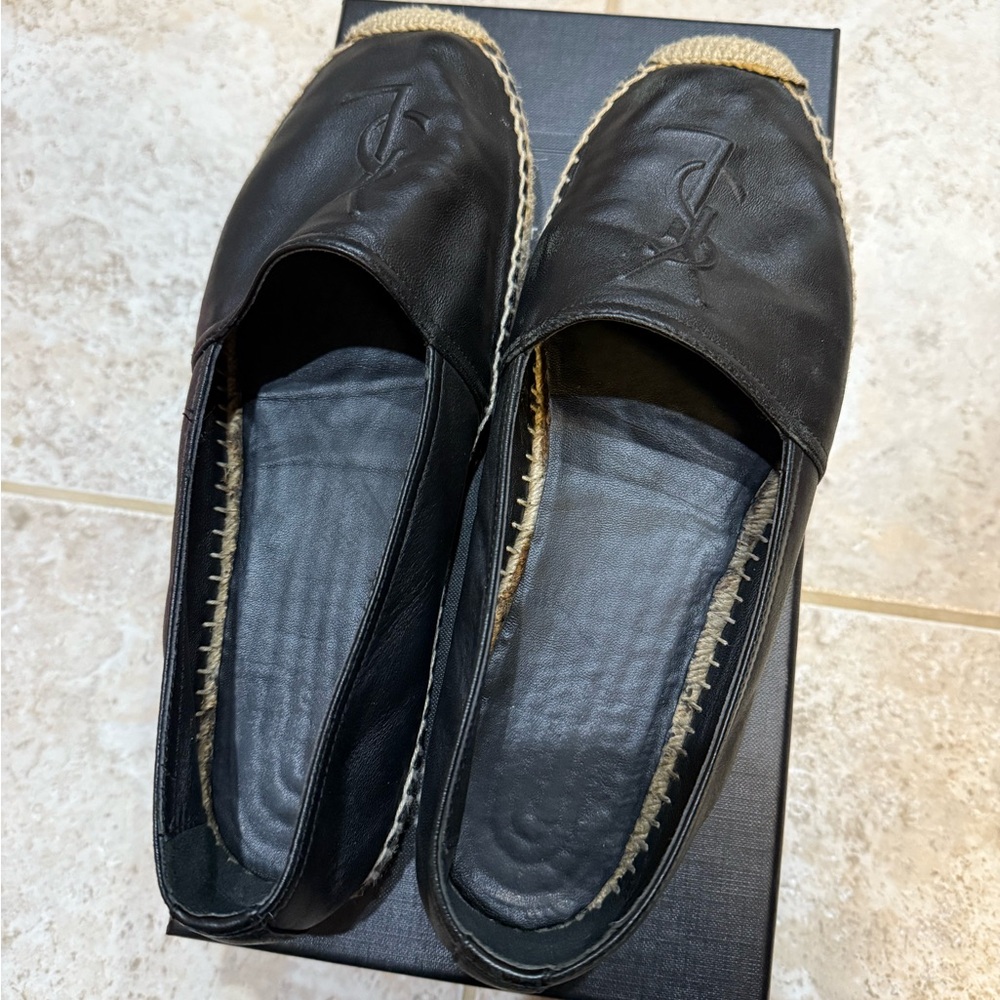 Saint Laurent Black Espadrilles Minimalist Design